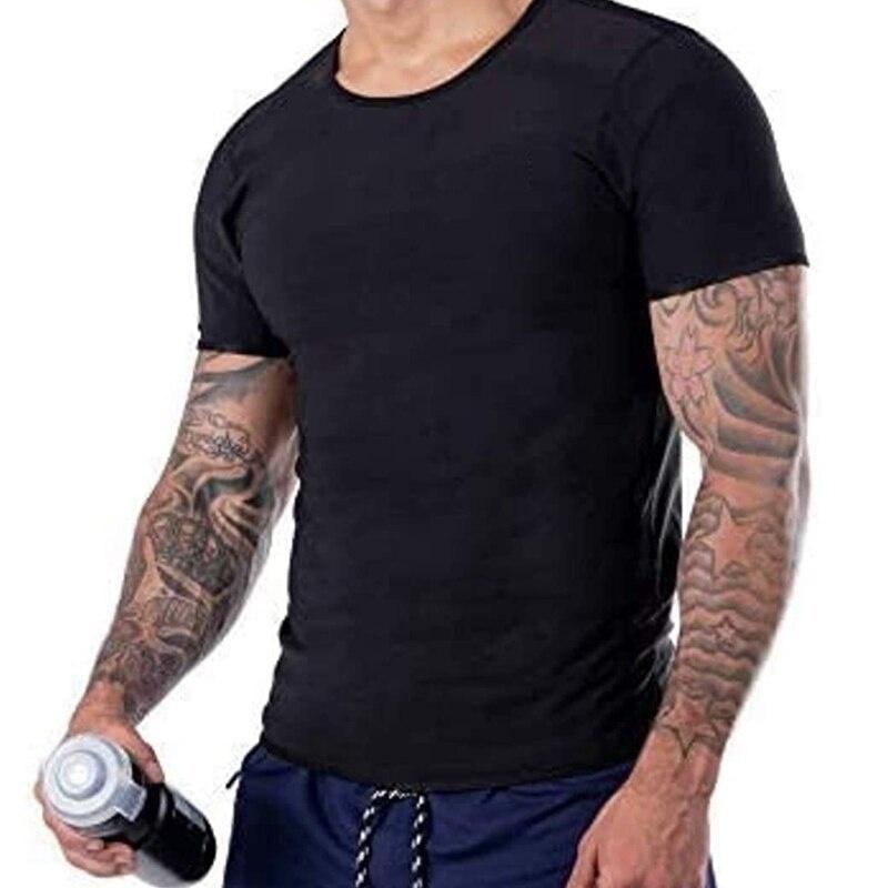 Последнее обновление, мужская футболка для пота и сауны, утягивающий упражнения, жилет для похудения, с коротким рукавом, теплопоглощающее корректирующее белье, одежда для сауны