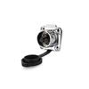 Black LP20 Solar Waterproof 14-Pin Aviation Plug Connector with Partitioned Four-Hole Flange