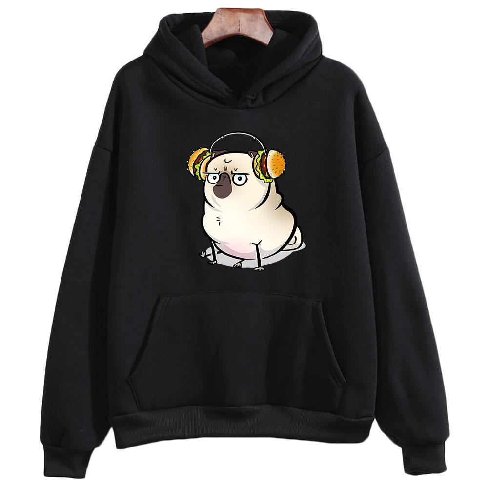 Pug Dog Anime Clothes Manga/Comic Hoody Harajuku Fashion Hoodie Female/Male Fleece Long-sleeved Winter Loose Pullovers Regular