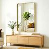 Rectangular Wall Mirror 90 X 60 Cm Wall Mounted Bathroom Mirror W  Aluminium Alloy Frame And Tempered Glass Gold Tone