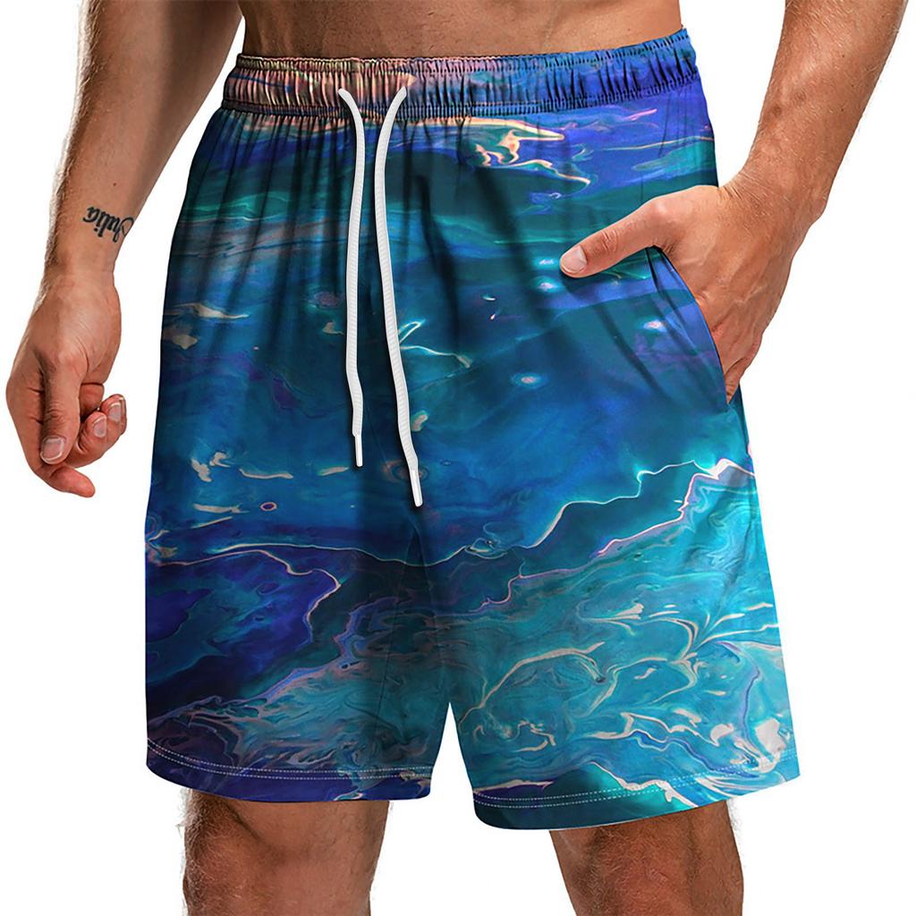 Мужские летние забавные пляжные брюки, шорты с 3D цифровой печатью и карманами