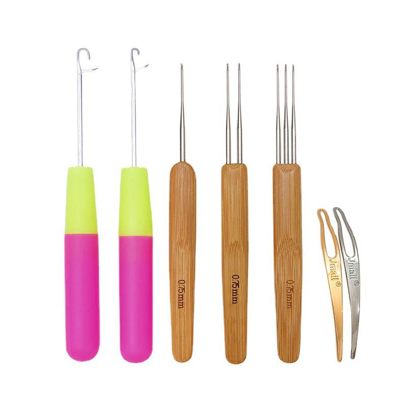5/7/8/9 шт. набор крючков с изогнутой защелкой, игла для вязания крючком, инструмент для дредов, крючки для вязания, инструмент для наращивания волос, инструмент для плетения