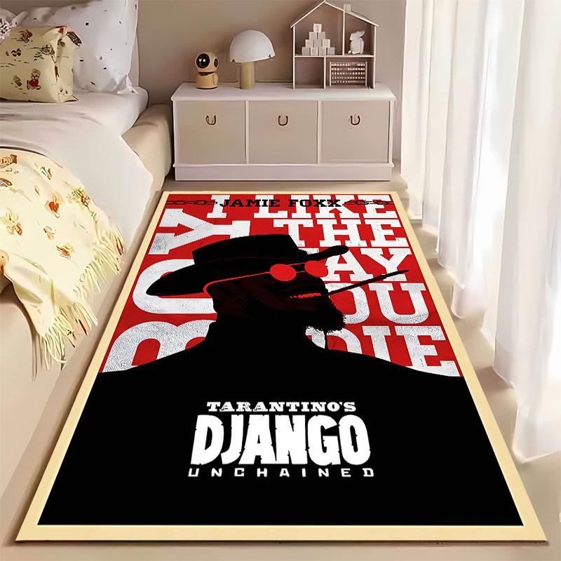 "Django Unchained Poster Rug" suitable as a non-slip mat for the living room or bedroom sofa