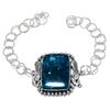 Браслет ручной работы из серебра 925 пробы с синим турмалином и драгоценным камнем 7-8 дюймов y3K70