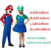 Аниме Косплей Костюм Super Mario Bros Марио Луиджи Костюм Комбинезон Шляпа Борода Наборы Костюмы Для Хэллоуина Вечеринки Ролевых Игр Для Унисекс