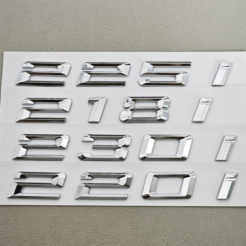 AAAOL1 3D ABS Chrome Car Letters Logo 218i 220i 230i Badge Rear Trunk Emblem Sticker For BMW 218i 220i 230i 225i F44 F45 Tail Marking