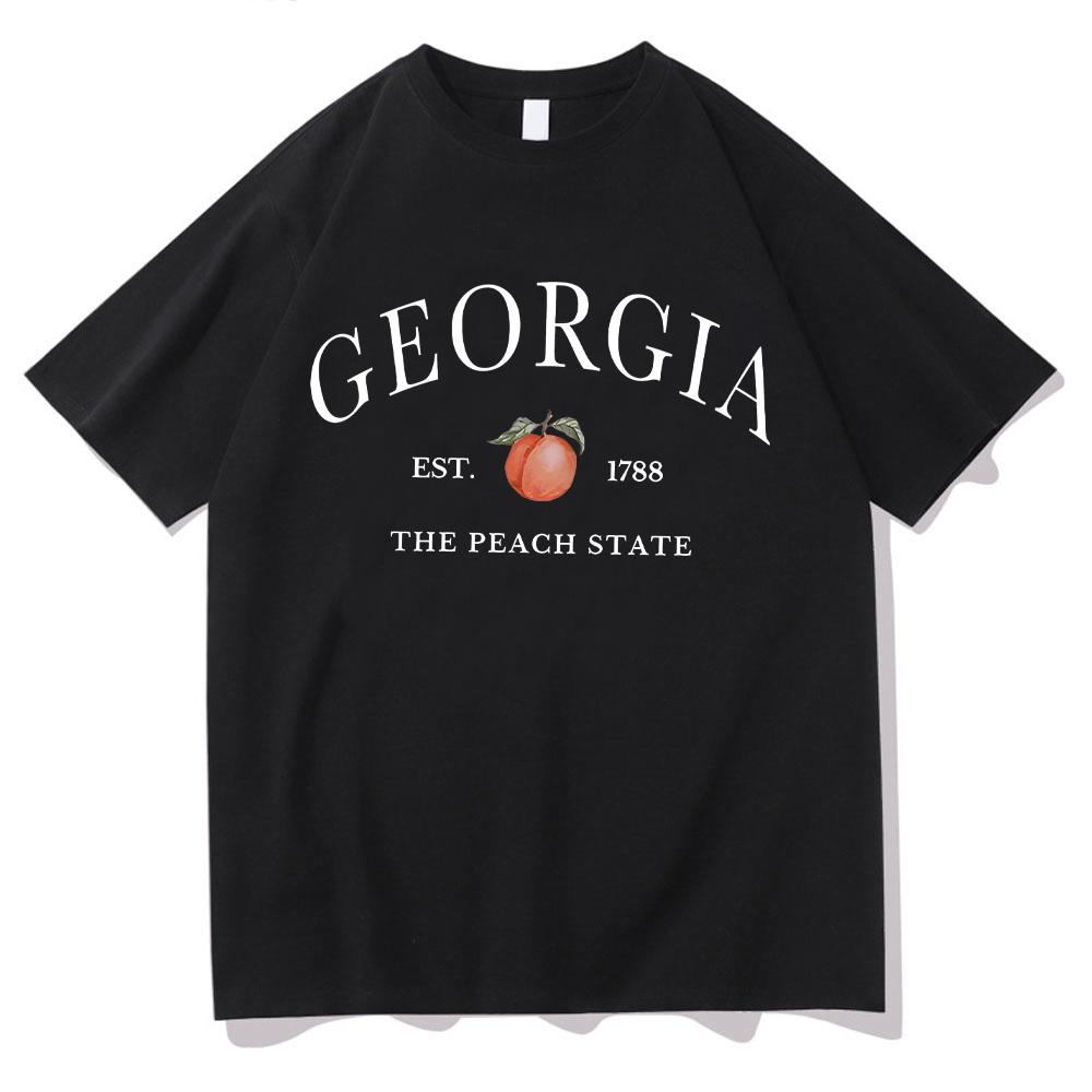 Georgia Peach Vintage Print T-shirts Ginny & Georgia 3 Hot TV Show Tees Adorable Female Clothes Summer Cotton Soft T Shirt Daily