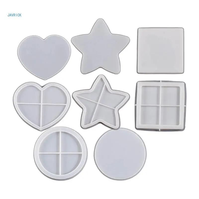 Square Heart Round-Star Silicone Mold Frame Resin Mold