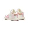 Anta Kids Round Toe Velcro Comfortable Versatile Shock Absorbing Durable Mid-Top Walking Shoes Baby Shoes White Pink 322340061-1