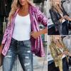 Womens Sequin Blazer Suit Glitter Open Front Thin Jacket Ladies Party Outwear