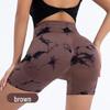 Women's Tie-Dye High Waist Peach Yoga Shorts - Hip Lifting Sport Running Fitness Pants
