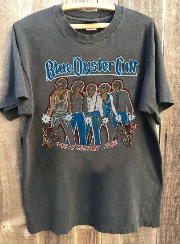 Blue Oyster Cult Live In Concert short sleeve charcoal color shirt Reprint Unisex T-Shirt