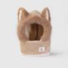 Fox Ear Design Women's Scarf Hat keep warm Integrated Bean Hat Cute Fluffy Hat Scarf  Winter