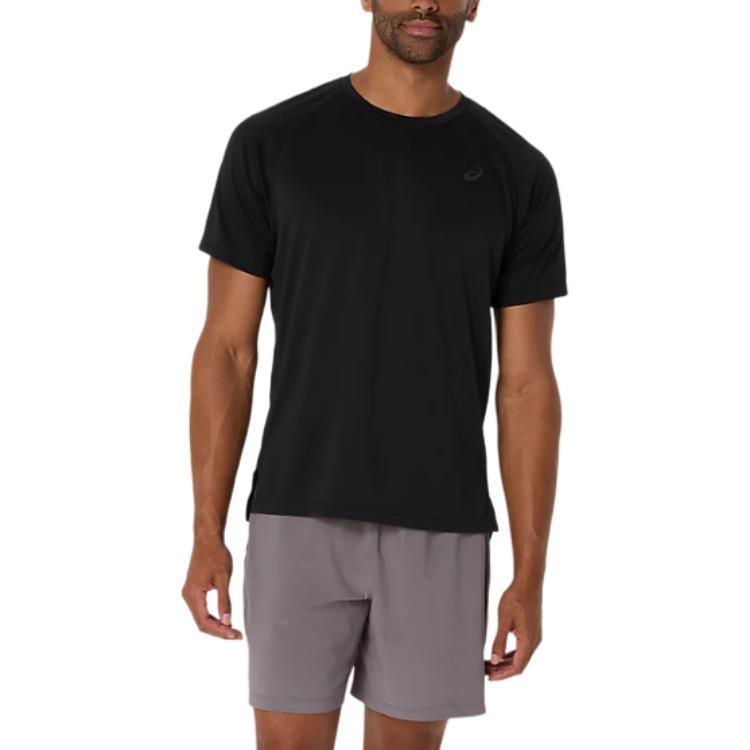 ASICS T Shirts Men's Black Crew Neck 2031E888-001