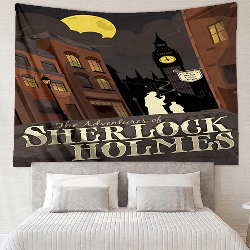 Sherlock Victorian Mystery Quick-Dry Tapestry Hanging for Bedroom,Livingroom, Playroom,Decor Art Room Wall Tapestry Holiday and Birthday Gifts