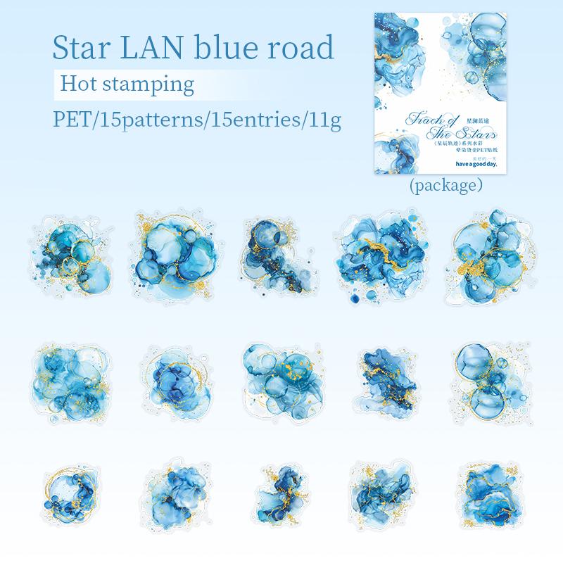 15 листов/пакет ПЭТ Наклейки с тиснением фольгой, не размазывающиеся, Пакет материалов для блокнота, Нарезанные пленочные наклейки, Пакет для украшения блокнота, чехла для телефона