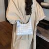 Plaid Portable Small Bag Women's New Trendy Fashion Cloud Bag Summer Women's Shoulder Messenger Bag