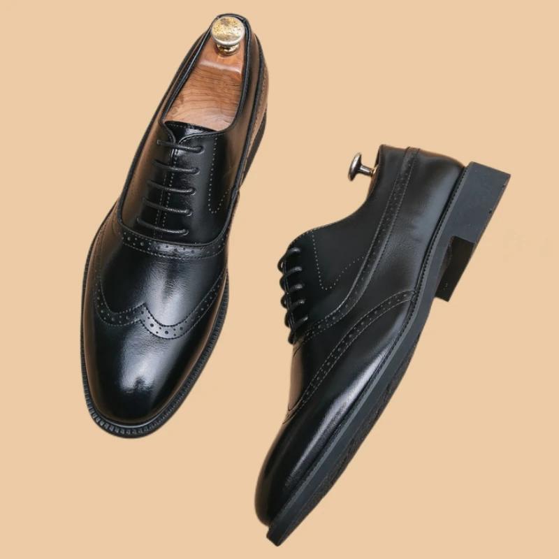 Оксфорды мужские туфли с красной подошвой модные деловые повседневные вечерние банкетные повседневные ретро резные туфли-броги на шнуровке