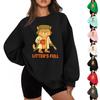Women's Casual Fashion Solid Color Round Neck Raglan Long Sleeve Sweatshirt Top