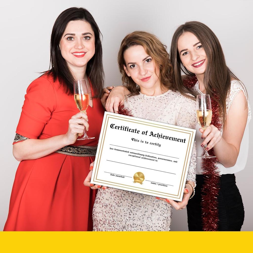 25 PCS Certificate of Achievement Professional, Certificate of Recognition Completion, Award Certificate Paper for School Students Teachers