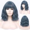 Косплей Короткие синтетические длинные волнистые вьющиеся женские зеленые фиолетовые розовые волосы термостойкий парик с челкой для повседневной вечеринки