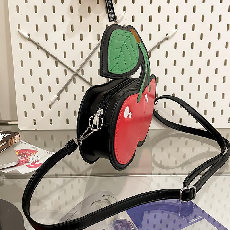 Kawaii Мода Сумка-клатч в форме вишни Женская Маленькая Вместимость Водонепроницаемая Красный Фрукт Сумки через плечо для женщин Креативная ПУ Сумка-кошелек на плечо