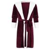 Women Winter Plush Lengthened Shawl Bathrobe Home Clothes Long Sleeved Robe Coat