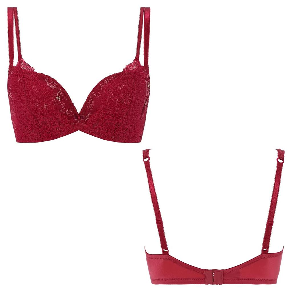 Style by Triumph Dreamy Poinsettia Dreamy Bra Deep V M006 D70 Amo's Women's (Red)