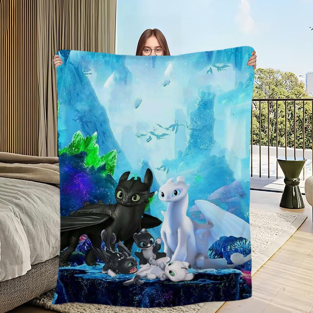 H-Как T-Тренировать Y-Вашего D-Дракона Skicomfort Теплое Мягкое Домашнее Детское Одеяло для Ланча Подходит для Гостиной Офиса Ежедневных Поездок Подарки