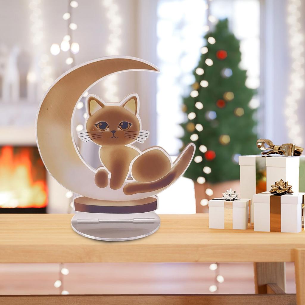 2D Flat Acrylic Cute Moon Ornament Home Decoration Desktop Ornament