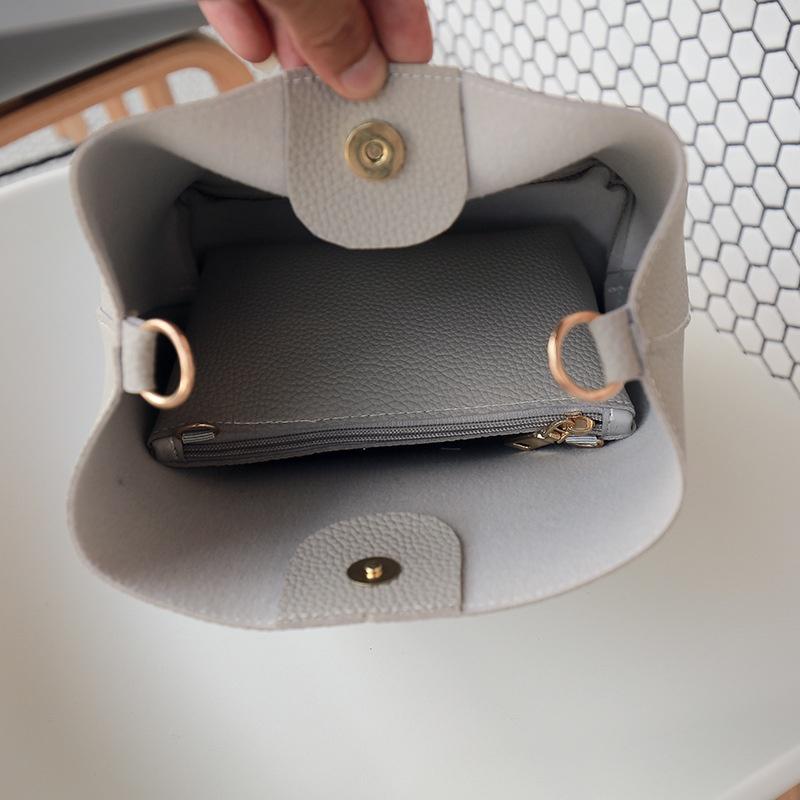 Премиальное качество Новая модная сумка-ведро для женщин в элегантном однотонном дизайне