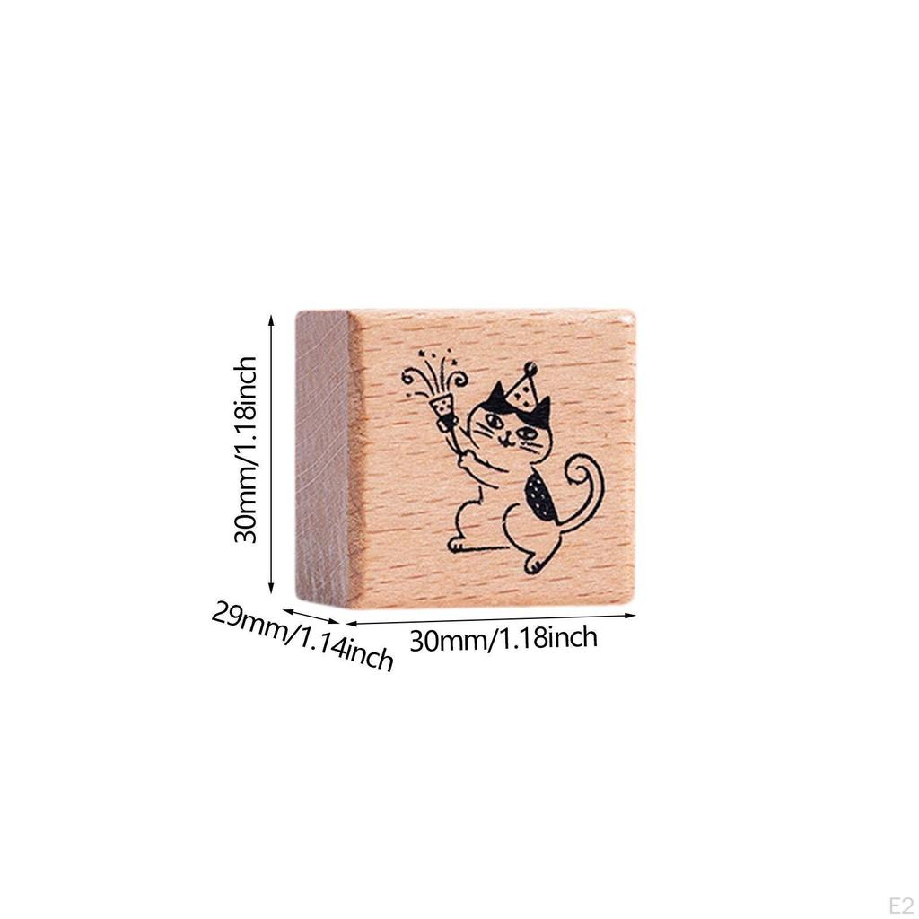 Кошка штамп милый зверек 1.2 дюйма для детей деревянный резиновый штамп почтовая рассылка скрапбукинг письмо