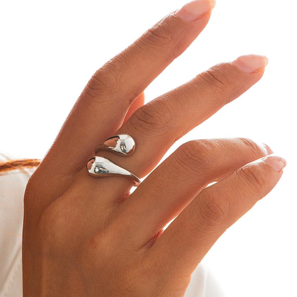 Преувеличенное хип-хоп обручальное сплавное украшение, простое и холодное геометрическое кольцо с открытием, женское