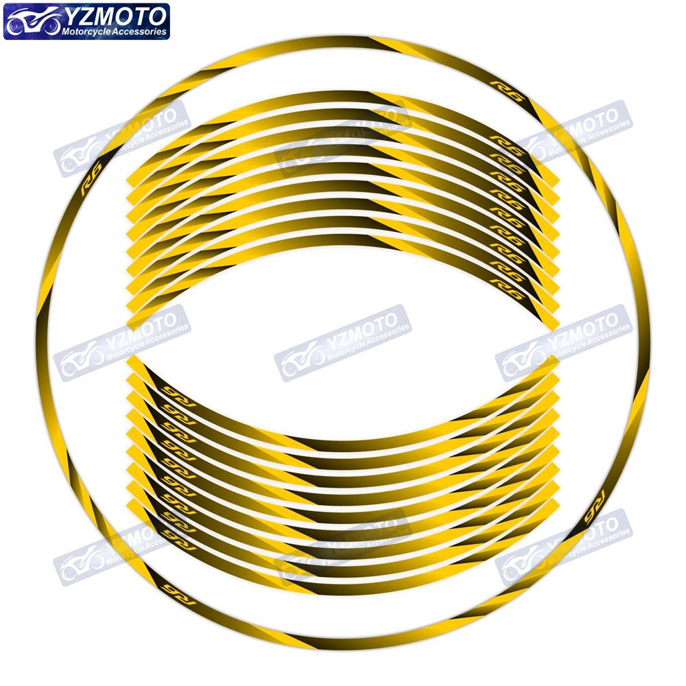 For YZF R6 Motocycle Accessories Wheel Stickers 17-inch Front And Rear Reflective Waterproof Decal Wheel Rim Decoration Stickers