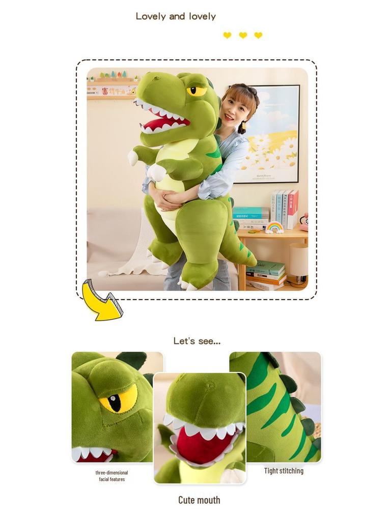 Large Tyrannosaurus Rex Plush Toy - Soft Pillow & Comforting Stuffed Animal for Kids