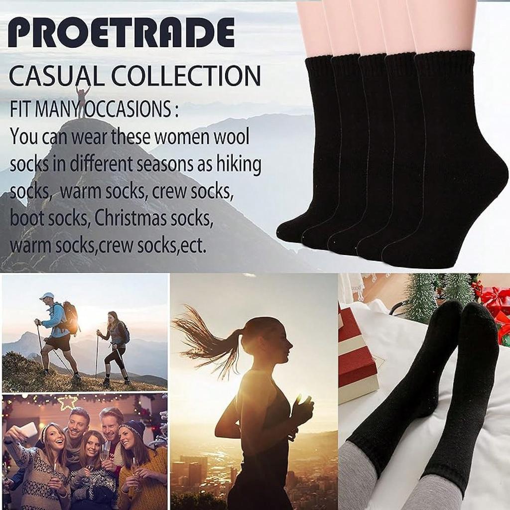 MEN Socks Thermal Warm Winter Snow Socks Cozy Crew Cabin Comfy Women Work Socks Pack