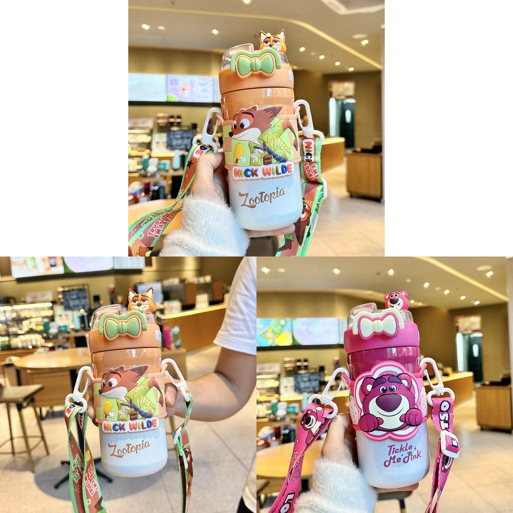 Zootopia Insulated Water Bottle With Straw Lock For Students And Commuters