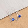 Lapis Lazuli Gemstone 925 Sterling Silver Handmade Dangle/Drop Earrings 1.45" EE-66-23