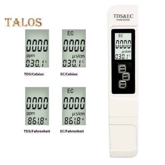 4-в-1 тестер качества воды TDS с цифровым дисплеем, высокоточный портативный многофункциональный цифровой тестер чистоты воды с питанием от батареи