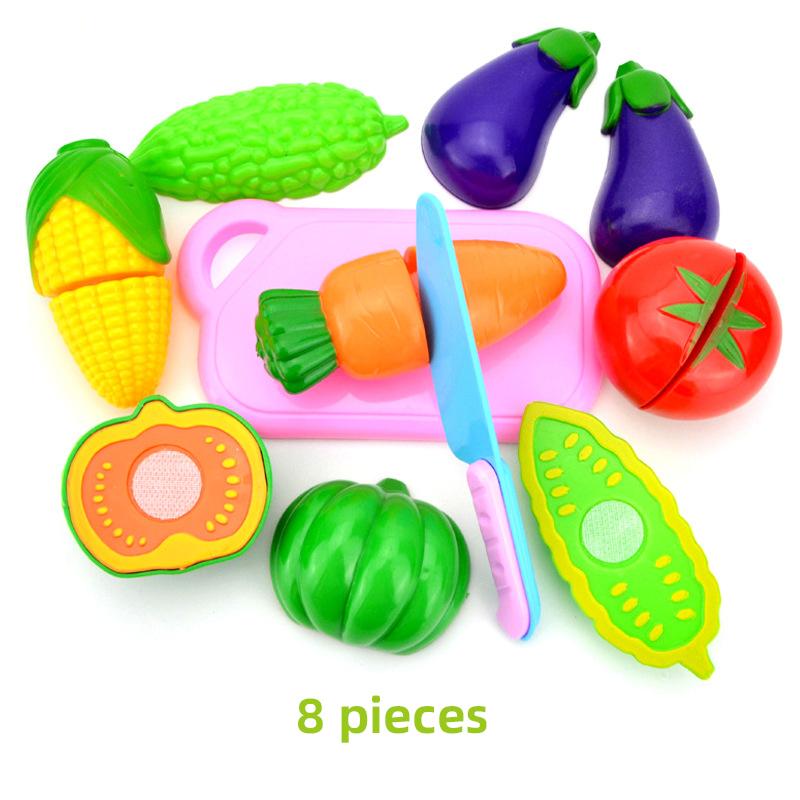 DIY Fruit Cutting Toys Fruits And Vegetables Parent-Child Simulation Pretend Play Kitchen Toy Food with Basket Kids Christmas