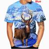 Men's Fashion Deer Hunting Camo 3D Printed T-shirt Men's Leisure Round Neck Short Sleeve T-shirt Plus Size Comfortable Top
