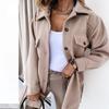 Пиджак с лацканами для женщин, осень-зима, повседневный, с длинным рукавом, женский топ, модная деловая рубашка, куртки