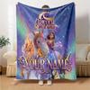 1PC Unicorn Academy Custom Name Patterned Flannel Blanket Suitable For All Seasons For Home Decor Warmth And Comfort Gifts Holiday Present