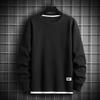 Мужская осенне-зимняя толстовка с круглым вырезом и длинным рукавом, свободная вафельная текстура, сплошной цвет, мягкий теплый пуловер, уличная футболка средней длины, топ
