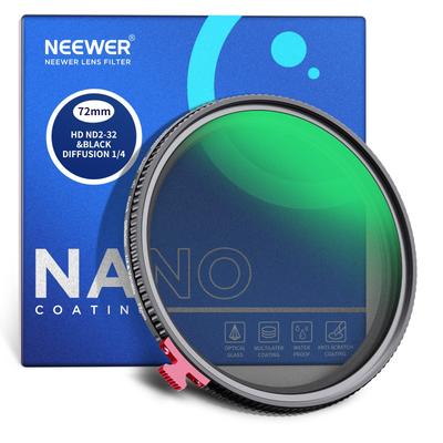 NEEWER 72 мм Черный Рассеивающий Эффект Переменный ND HD Нейтрально-Серый Фильтр для Мечтательного Кинематографического Без 1/4" Фильтра, 2-в-1 ND2-ND32 Фильтр, Эффекты,