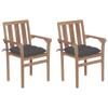 Day and Night - Day and Night Garden Chairs 2 Units Teak Wood with Anthracite Gray Cushions