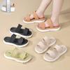 Women' Thick Sole Non-Slip Beach Slippers One-Strap Sandals Fashion Platform Slides for Couples