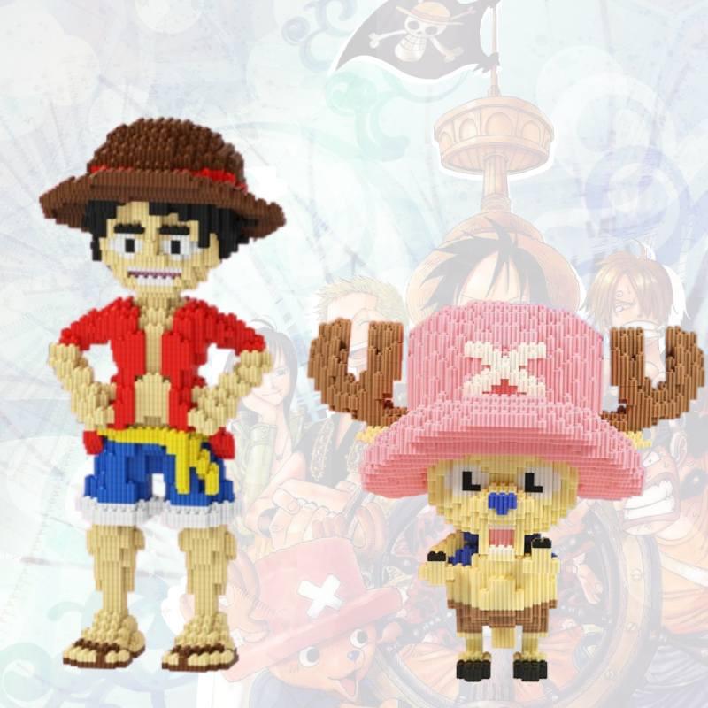 One Giant Piece Building Blocks Puzzle Toy Luffy Chopper Anime Abs Material