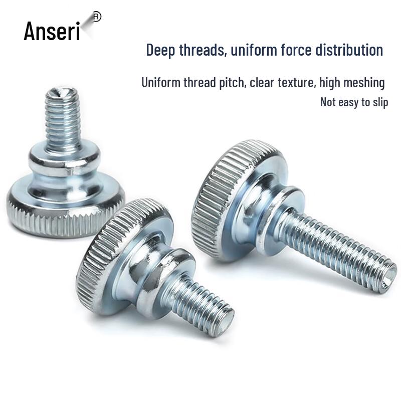 Ansairui M3x6 Carbon Steel Knurled Thumb Bolt