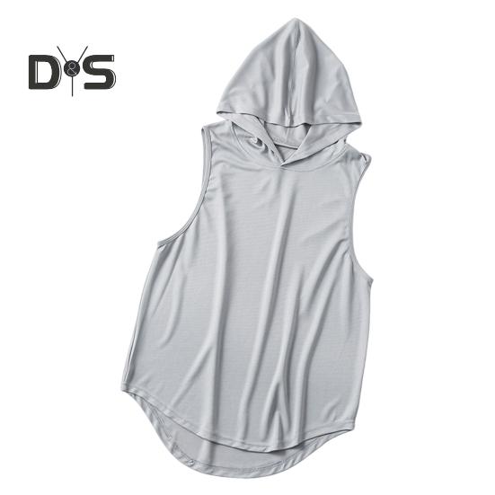 Мужской спортивный жилет, тонкий, свободный, с капюшоном, быстросохнущий, однотонный, легкий, эластичный, для баскетбола, бега, спортзала, тренировок